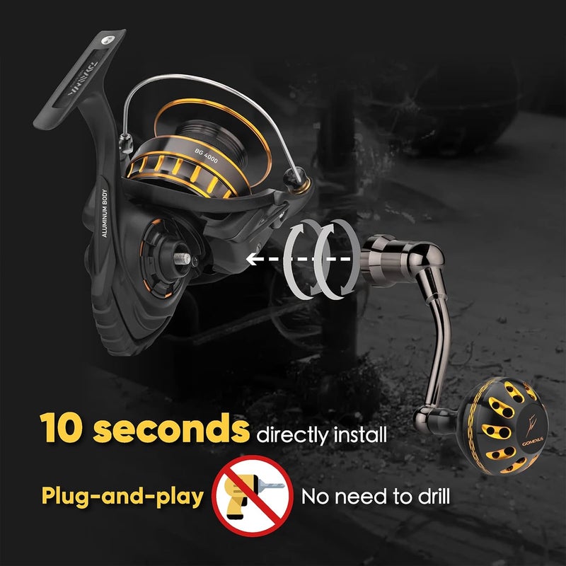 GOMEXUS Power Handle for Daiwa BG 1500-8000(Choose Option for Different Size) 【Notice】 Please do not Adapt to Other reels to Avoid Damage to The Reel, and Pay Attention to The Size of The Handle - Image 3